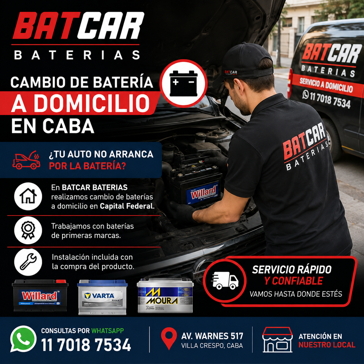 Baterias para Autos a Domicilio en Caba